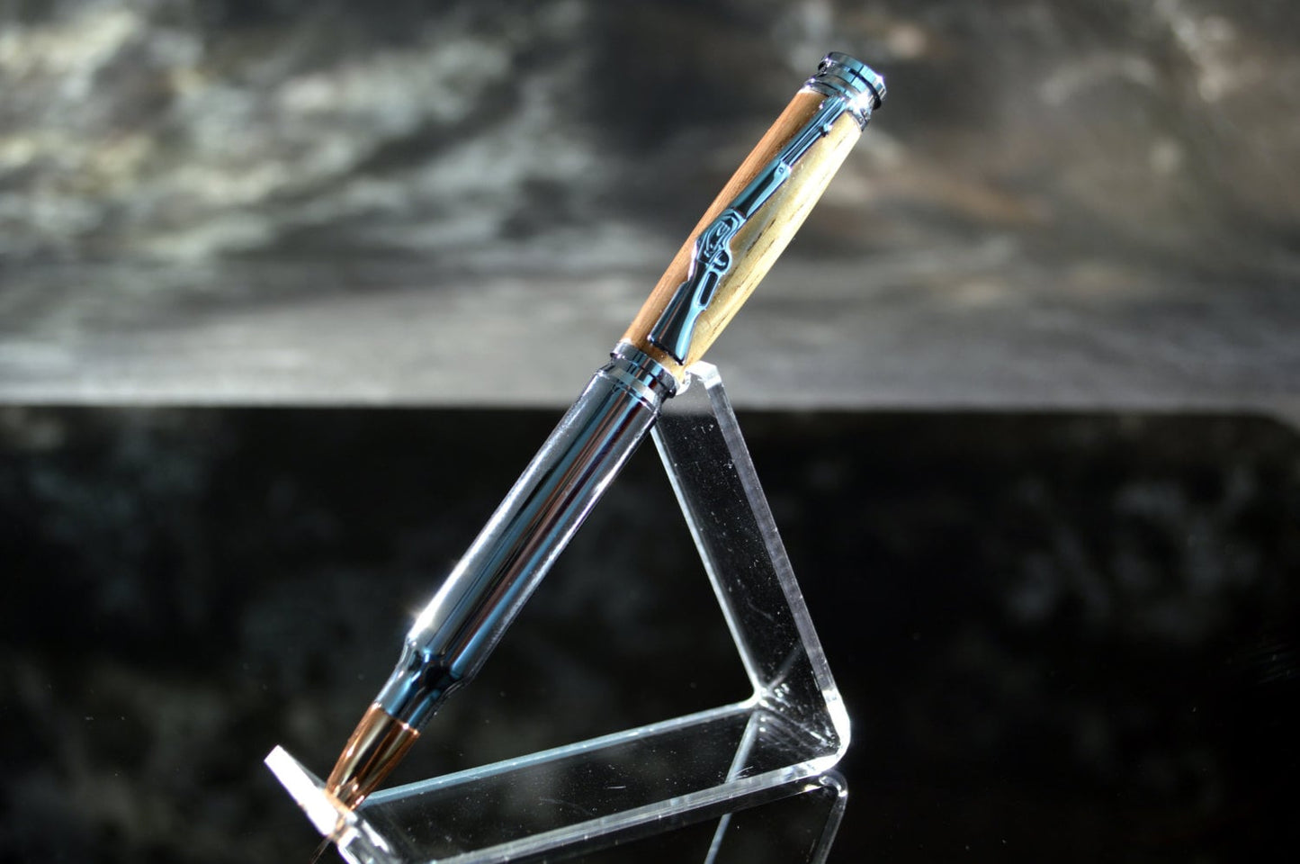 Whiskey Barrel Bullet Twist Pen in Chrome Finish