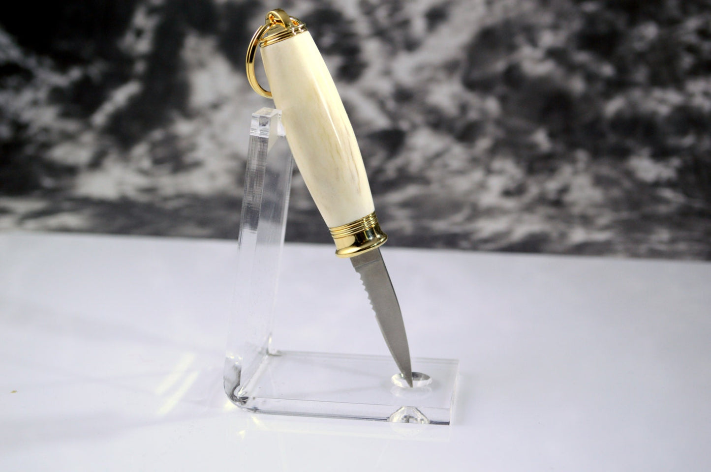 Deer Antler Key Ring / Knife with Velvet Gift Pouch