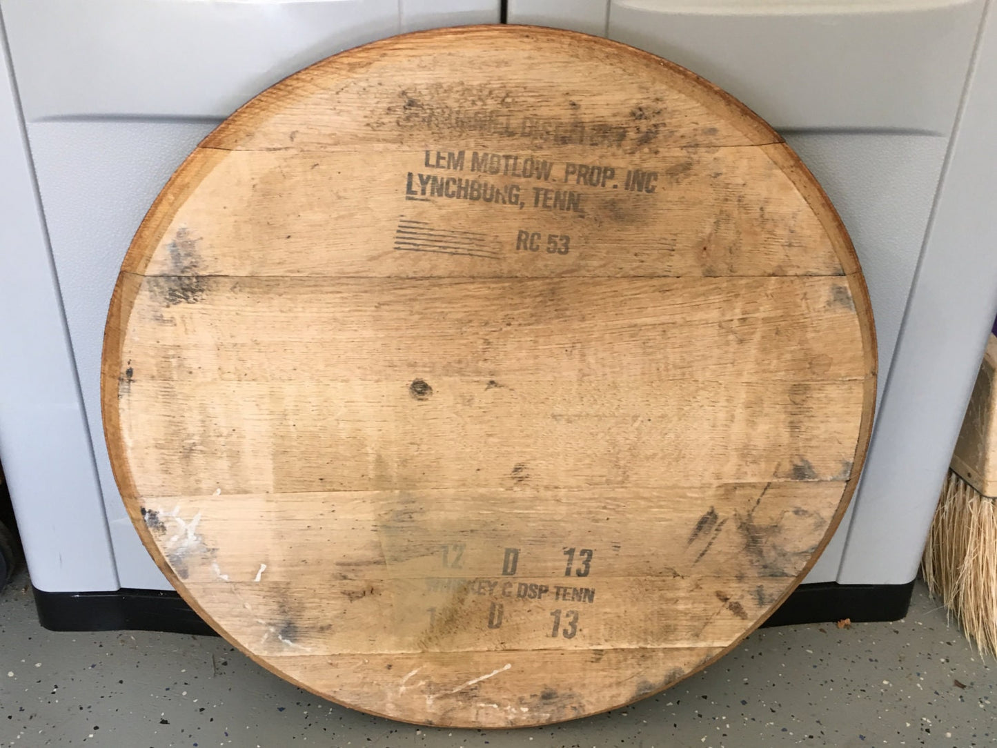 Whiskey Barrel Head From A Used Oak Whiskey Barrel